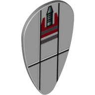 Shield Ovoid with SW Small Rocket at Top Print (Light Bluish Gray)