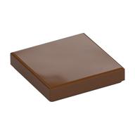 Tile 2 x 2 with Groove (Reddish Brown)