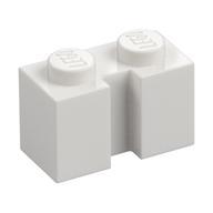 Brick Special 1 x 2 with Groove (White)