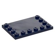 Plate Special 4 x 6, Studs on 3 Edges (Dark Blue)