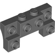 Brick Special 2 x 4 - 1 x 4 with 2 Recessed Studs and Thick Side Arches (Dark Bluish Gray)