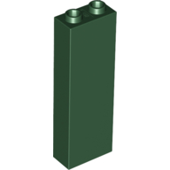 Brick 1 x 2 x 5 with Blocked Open Studs and Bottom Stud Holder with Asymmetric Ridges (Dark Green)