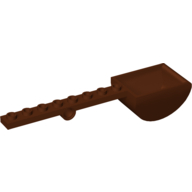 Launcher, with 1 x 8 Plate with Pin Hole and Bucket (Catapult) (Reddish Brown)