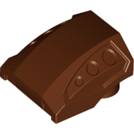 Brick Curved 2 x 2 No Studs - 3 Recessed Side Ports (Reddish Brown)