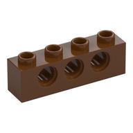 Technic Brick 1 x 4 [3 Pin Holes] (Reddish Brown)