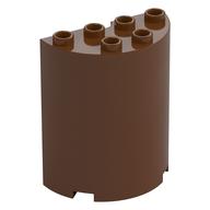 Cylinder Half 2 x 4 x 4 (Reddish Brown)