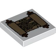 Tile 2 x 2 with Scroll [Two Spindles] Print (White)