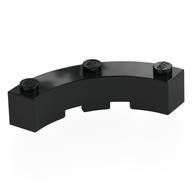 Brick Round Corner 4 x 4 Macaroni Wide with 3 Studs (Black)