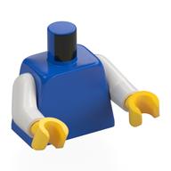 Torso, White Arms, Yellow Hands [Plain] (Blue)