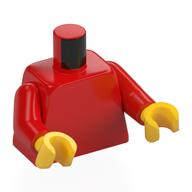 Torso, Red Arms, Yellow Hands [Plain] (Red)