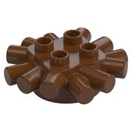 Duplo Brick Round 2 x 2 with Radiating Bars (Camp Fire / Nest) (Reddish Brown)