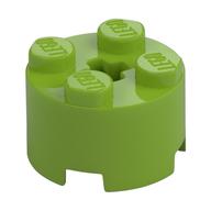 Brick Round 2 x 2 with Axle Hole (Lime)