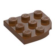 Plate Round Corner 3 x 3 (Reddish Brown)