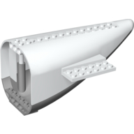 Aircraft Fuselage Curved Aft Section with Light Bluish Gray Base (White)
