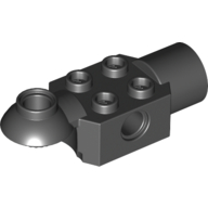 Technic Brick Special 2 x 2 with Pin Hole, Rotation Joint Ball Half [Horizontal Top], Rotation Joint Socket (Black)