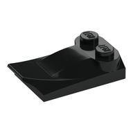 Brick Wedged, Curved 2 x 3 x 2/3 Two Studs, Wing End (Black)