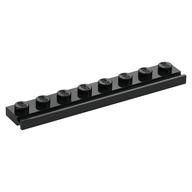 Plate Special 1 x 8 with Door Rail (Black)
