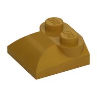 Brick Curved 2 x 2 x 2/3 Two Studs and Curved Slope End (Pearl Gold)