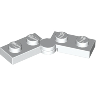 Hinge Plate 1 x 4 Swivel Top / Base - Solid Clip [Complete Assembly] (White)