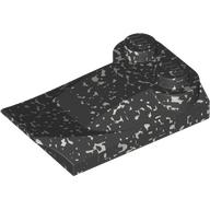 Brick Wedged, Curved 2 x 3 x 2/3 Two Studs, Wing End (Speckle Black-Silver)