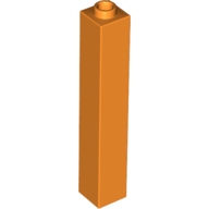 Brick 1 x 1 x 5 with Blocked Open or Hollow Stud (Orange)
