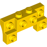 Brick Special 2 x 4 - 1 x 4 with 2 Recessed Studs and Thick Side Arches (Yellow)