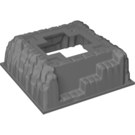 Baseplate Raised 16 x 16 No Studs with Cross Opening and 4 Holes (Dark Bluish Gray)