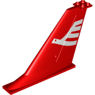 Tail 14 x 2 x 8 with White Airline Bird Print (Red)