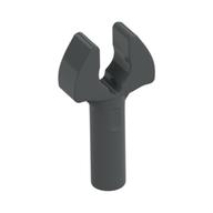 Bar 1L with Clip [Cut Edges and One Side Hole] [Gap in Clip] (Dark Bluish Gray)