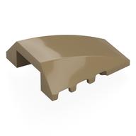 Brick Wedged, Curved 4 x 4 No Top Studs (Dark Tan)