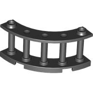 Fence Spindled 4 x 4 x 2 Quarter Round with 2 Studs (Black)