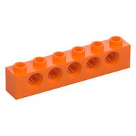 Technic Brick 1 x 6 [5 Pin Holes] (Orange)