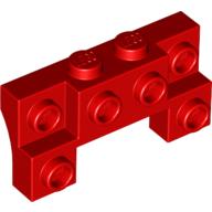 Brick Special 2 x 4 - 1 x 4 with 2 Recessed Studs and Thick Side Arches (Red)