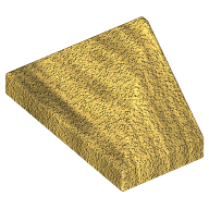 Brick Sloped 45° 2 x 1 Triple with Ovoid Bottom Pin (Pearl Gold)