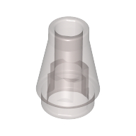 Cone 1 x 1 [No Top Groove] (Trans-Brown)