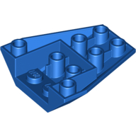 Brick Wedged, Sloped Inverted 4 x 4 Triple [2 Connections between Front Studs] (Blue)