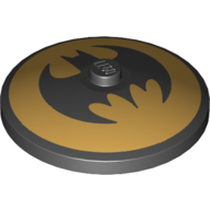 Dish 4 x 4 Inverted [Radar] with Gold Inverse Batman Logo Print (Black)