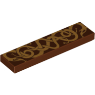 Tile 1 x 4 with Viking Snakes Knotwork Print (Reddish Brown)