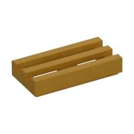 Tile Special 1 x 2 Grille with Bottom Groove (Pearl Gold)