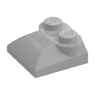 Brick Curved 2 x 2 x 2/3 Two Studs and Curved Slope End (Pearl Light Gray)
