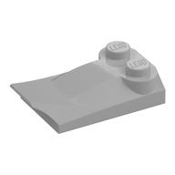 Brick Wedged, Curved 2 x 3 x 2/3 Two Studs, Wing End (Pearl Light Gray)
