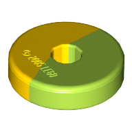 Projectile, Weapon Disc 2 x 2 with Marbled Yellow Pattern (Lime)