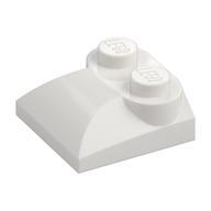 Brick Curved 2 x 2 x 2/3 Two Studs and Curved Slope End (White)