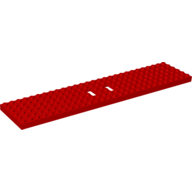 Vehicle Base, Train 6 x 28 with Two 1 x 2 Openings [3 Round Holes Each End] (Red)