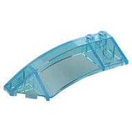 Brick Wedged, Curved 8 x 3 x 2 Open Left (Trans-Light Blue)