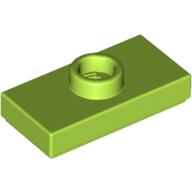 Plate Special 1 x 2 with 1 Stud with Groove (Jumper) (Lime)