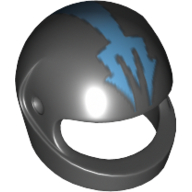 Helmet, Standard with Blue Trident Print [Aquaraiders II] (Black)