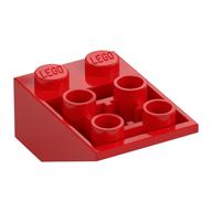 Brick Sloped Inverted 33° 3 x 2, Connections between Studs, Ovoid Bottom Pin (Red)
