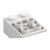 Brick Sloped Inverted 33° 3 x 2, Connections between Studs, Ovoid Bottom Pin (White)