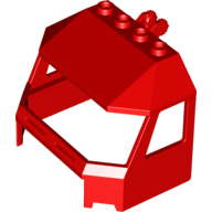 Windscreen 4 x 6 x 4 Cab with Hinge and 1 x 4 Bottom Cutout (Red)